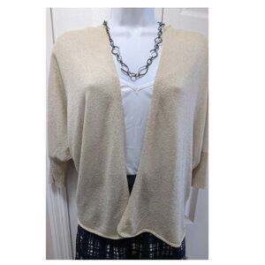 CUPIO Beige Light Knit Bolero 3/4 Sleeve Size L